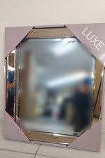 Beveled Vanity Mirror with Rose Tinted Frame