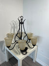 Black 6-Bulb Metal Chain Chandelier