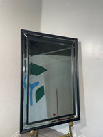 Black Multi-pane Double-frame Mirror
