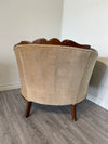 Tan Velvet Tub Accent Chair