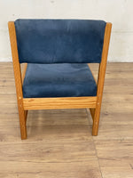 Blue Suede Pine Chair