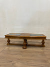 Wood Coffee Table With 2 Glass Inserts
