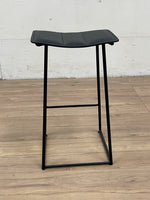 Modern Black Metal Framed Stool