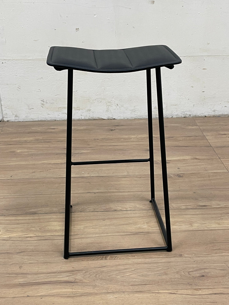 Modern Black Metal Framed Stool