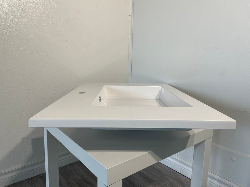 White Drop-in Top Bathroom Sink