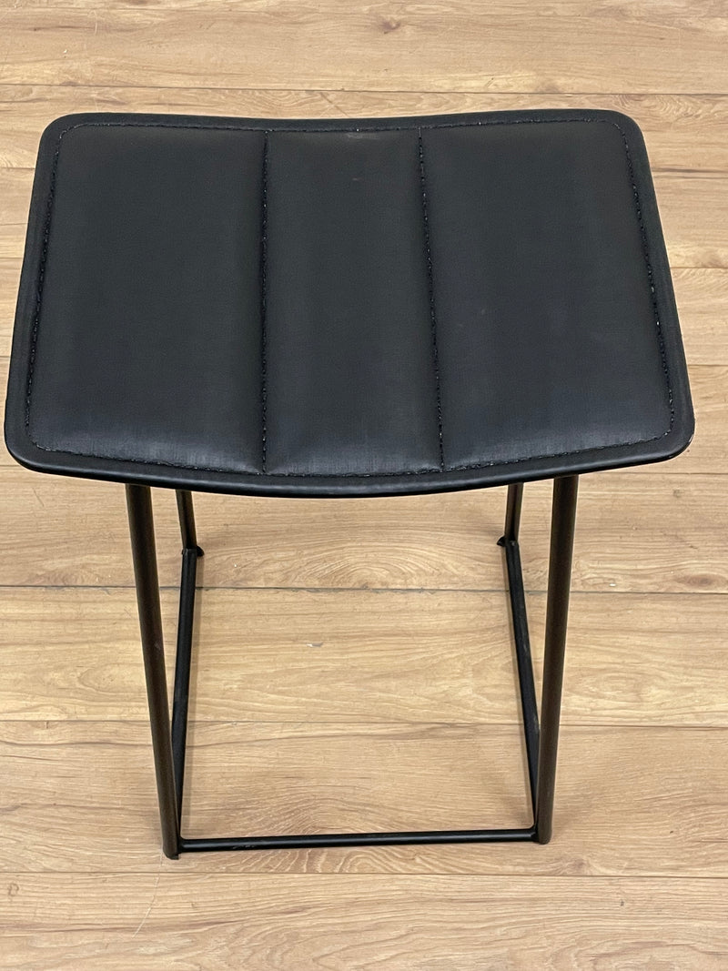 Modern Black Metal Framed Stool