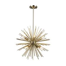 Sunburst 8 Light Chandelier Gold