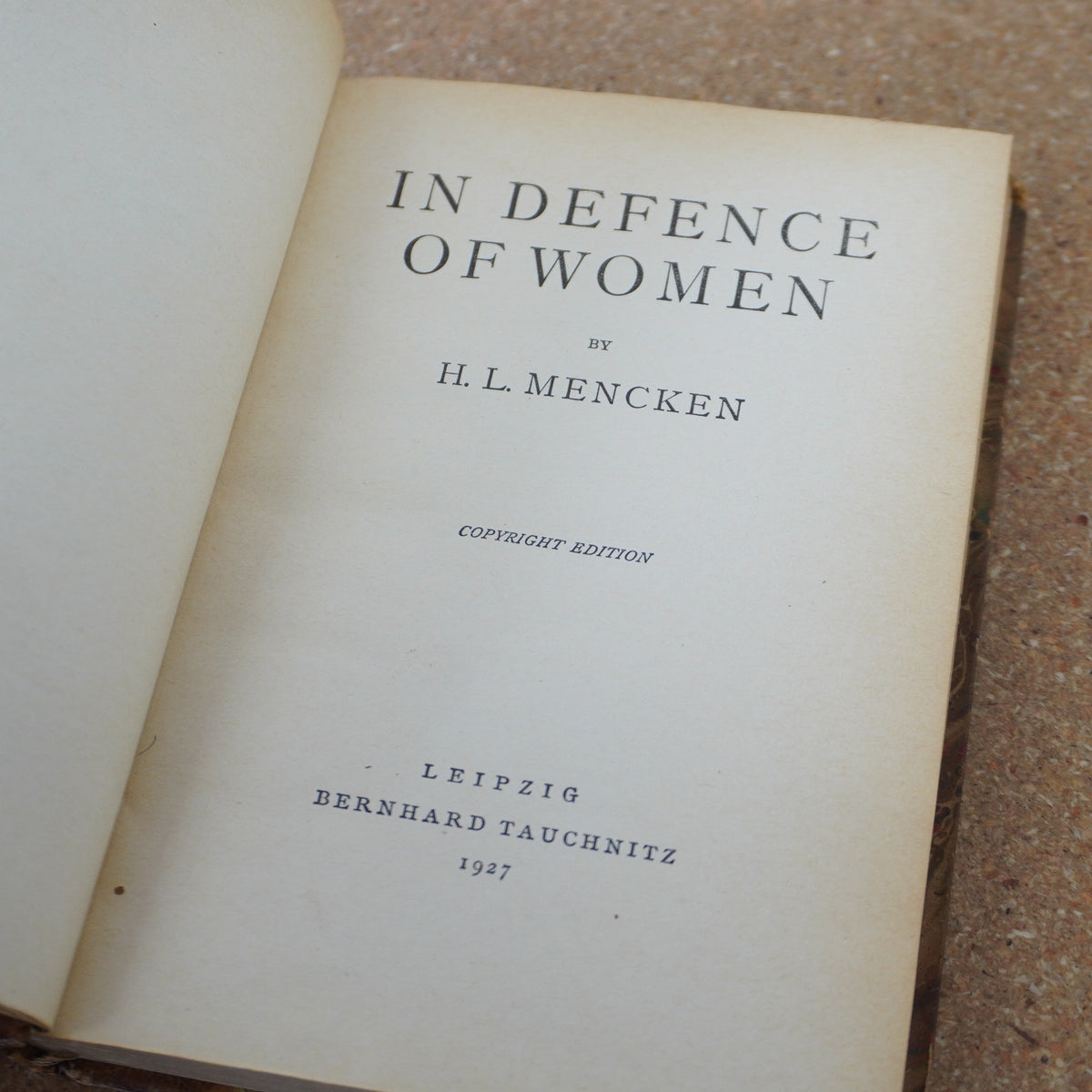In Defense of Women by H.L. Mencken 1927