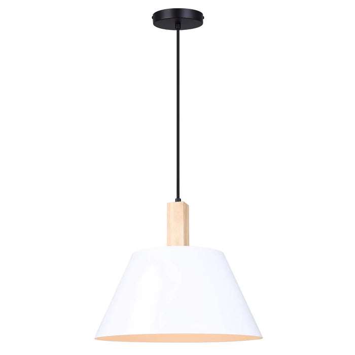 HARLYN Matte White and Black Pendant Light -  IVL1124A01BWW