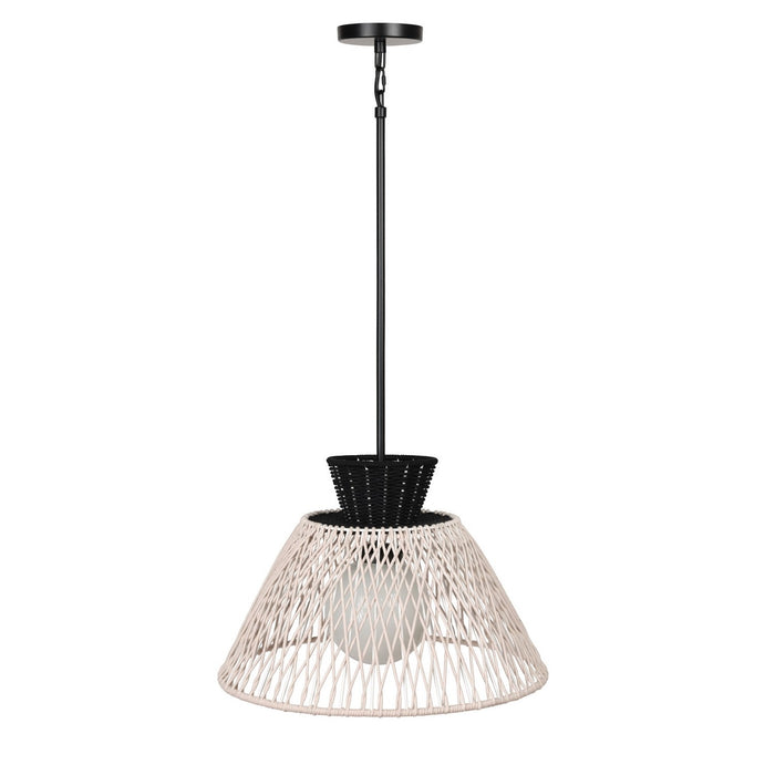 Jelice 1-Light 18-inch Pendant Light in Beige & Brown