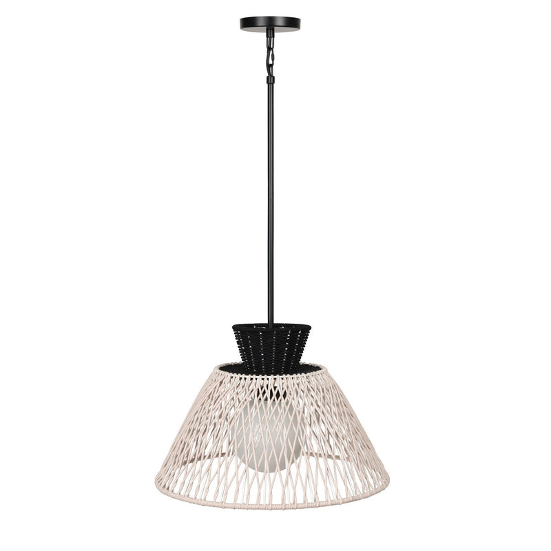 Jelice 1-Light 18-inch Pendant Light in Beige & Brown