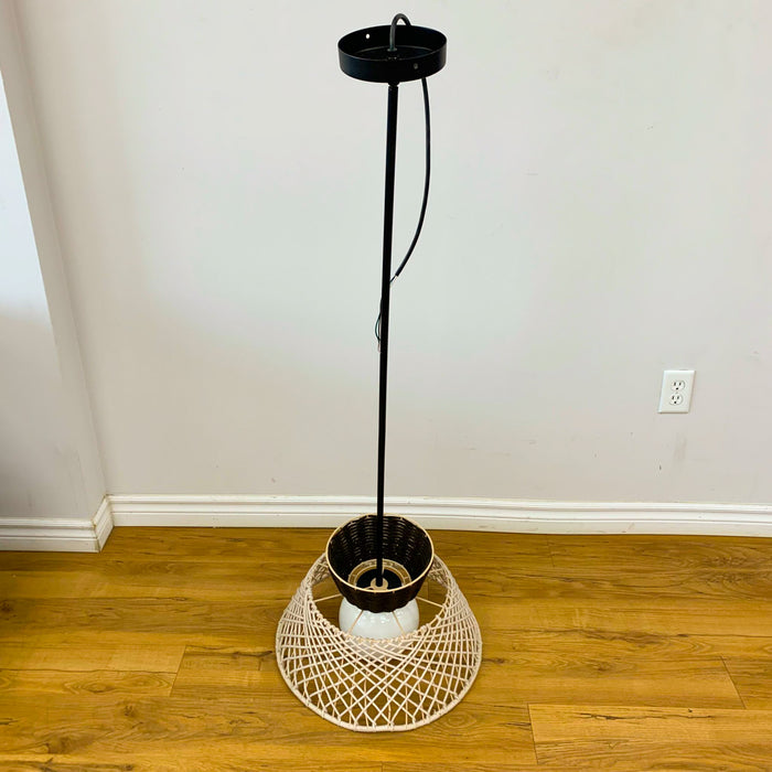 Jelice 1-Light 18-inch Pendant Light in Beige & Brown