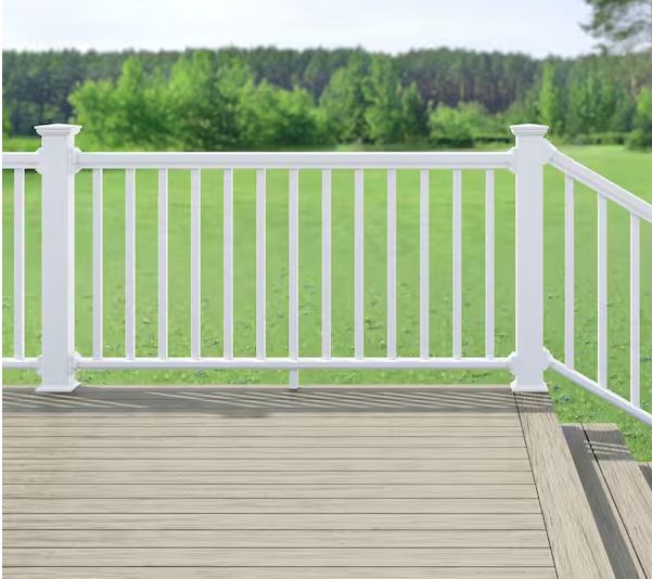 White PVC Composite Horizontal Deck Railing Kit (6 ft. x 42 in)