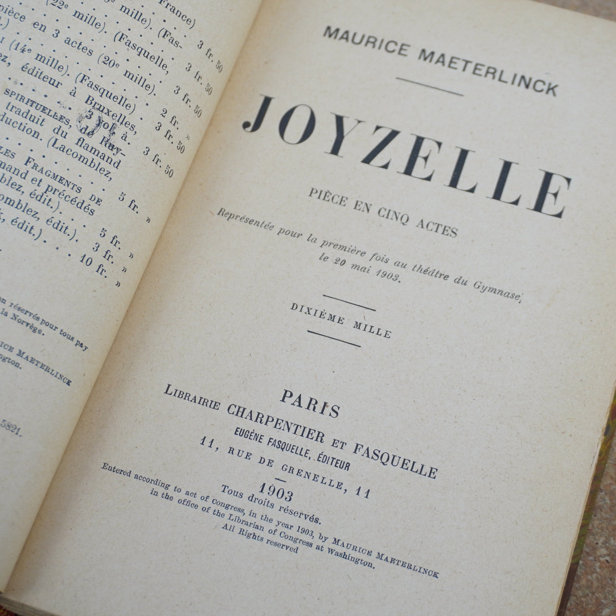 Joyzelle by Maurice Maeterlinck 1903
