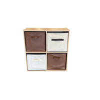 Cube Storage Bin With 4 Fabric Storage Bins