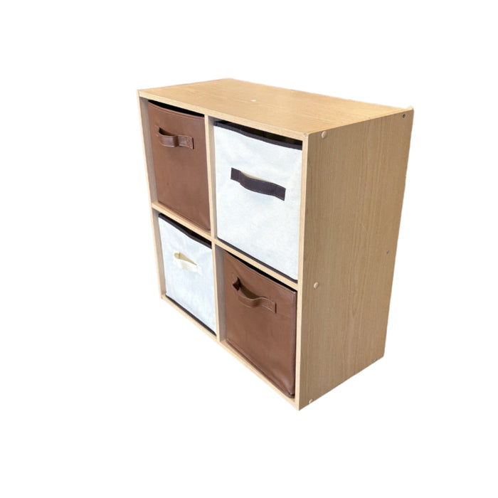 Cube Storage Bin With 4 Fabric Storage Bins