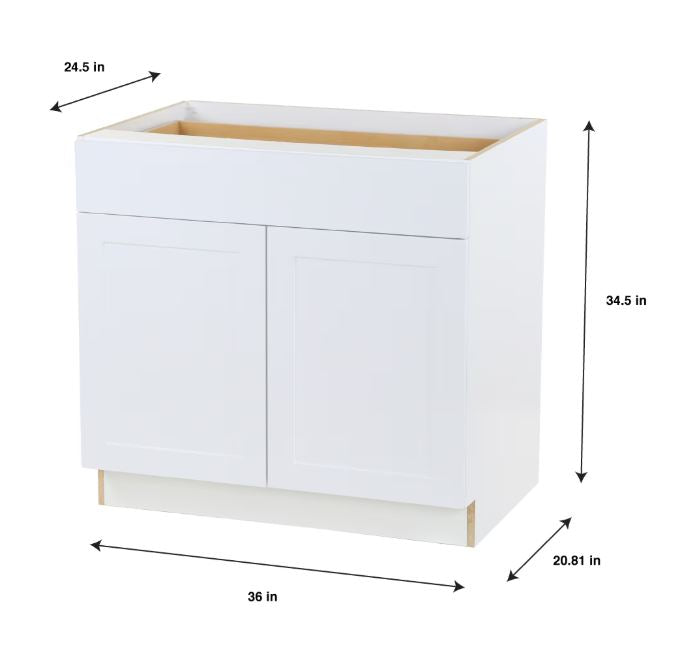 Hampton Bay Edson White Base Cabinet