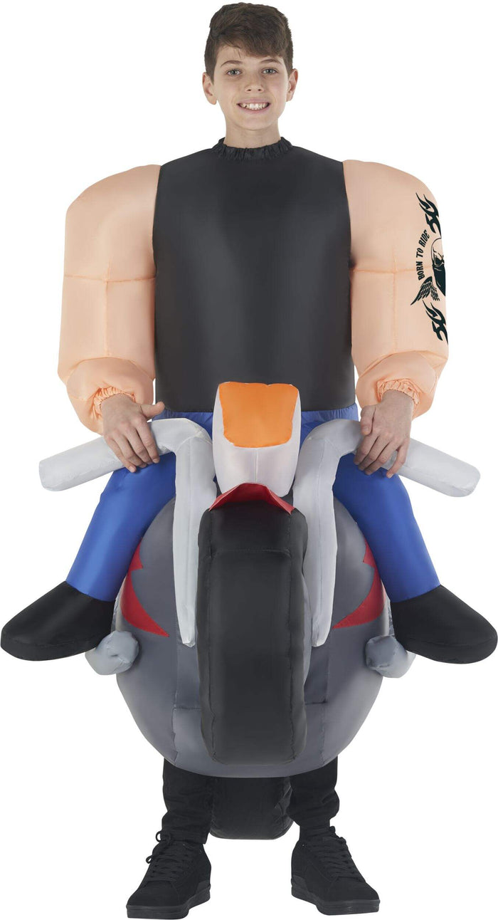 Kids' Hells Biker Multi-Coloured Inflatable Halloween Costume, One Size