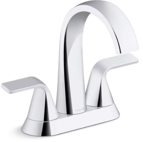 Cursiva 4" Centerset 2-Handle Bathroom Faucet in Polished Chrome