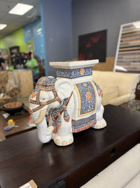 8- Inch Glazed Ceramic Elephant 1970s