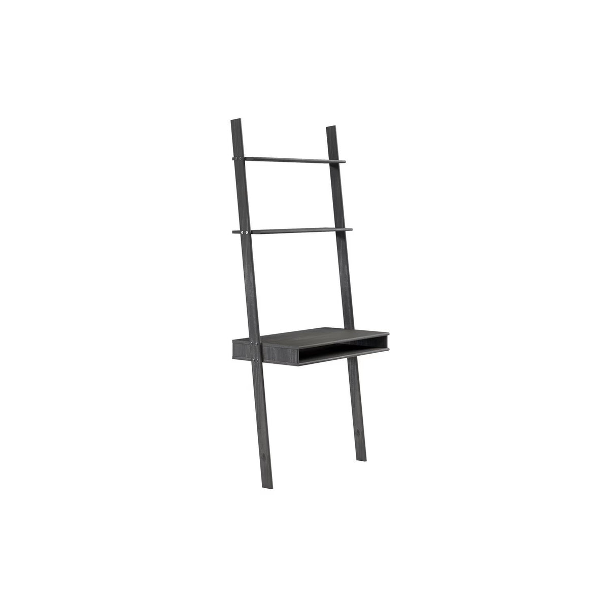 33-inch W Ladder Style Desk and Wall Shelf Unit in Espresso Black