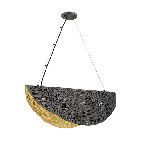 Lahar 4-Light 240W Chandelier in Black & Gold 46457-011