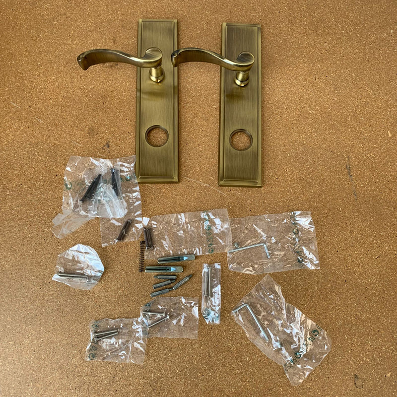 Left Hand Door Entry Trim Set in Satin Brass 8525MTLSEMLHUS5