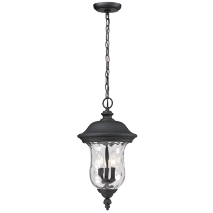 Z-Lite Armstrong Traditional Black 3 Light Outdoor Chain Light