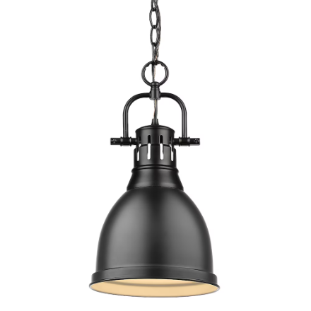 Golden Lighting Duncan 1-Light Mini Pendant in Matte Black