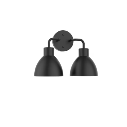 Tomillo 2-Light Bathroom Vanity Light Matte Black Finish