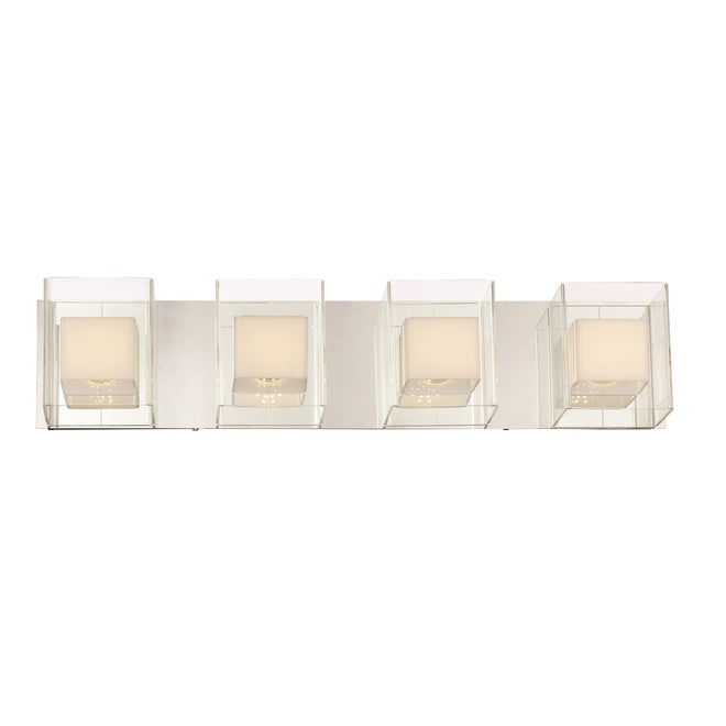 4-Light LED Bath Bar, Square Wall Sconce