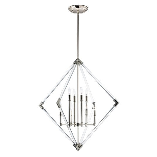 8 Light 36 inch Polished Nickel Multi-Light Pendant Ceiling Light