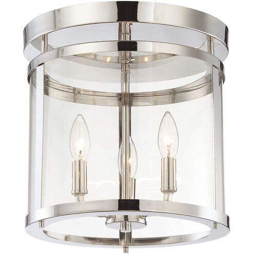 3-Light Ceiling Light in Polished Nickel