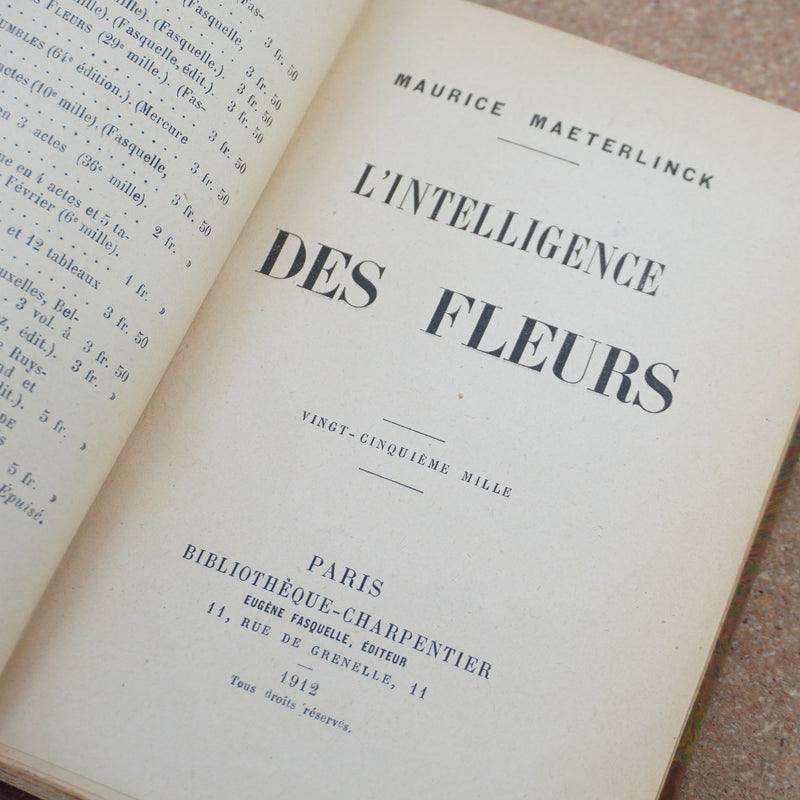 L'intelligence des fleurs by Maurice Maeterlinck 1912