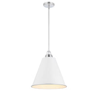 Allegra 1-Light Pendant Brushed Nickel with Chrome Shade