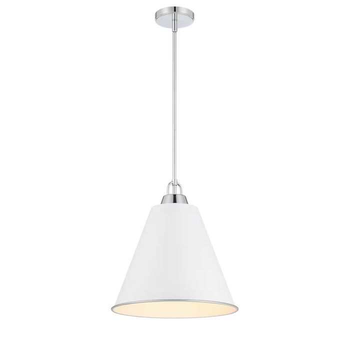 Allegra 1-Light Pendant Brushed Nickel with Chrome Shade