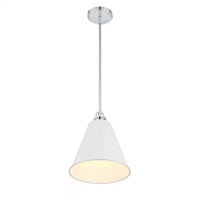 Allegra 1-Light Pendant Brushed Nickel with Chrome Shade