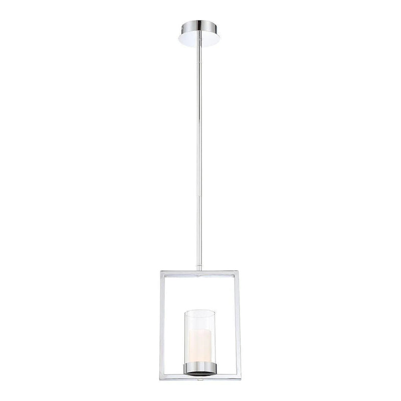 Londra 1-Light LED Mini Pendant in Chrome w/Glass Shade