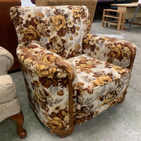 39-inch Low Profile Fabric Accent Chair in Multicolor Floral