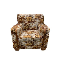 39-inch Low Profile Fabric Accent Chair in Multicolor Floral