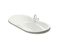 Living Acrylic Drop-in Center Drain Bathtub- White
