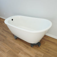 60-inch 2-Piece Acrylic Oval Freestanding Bathtub in White