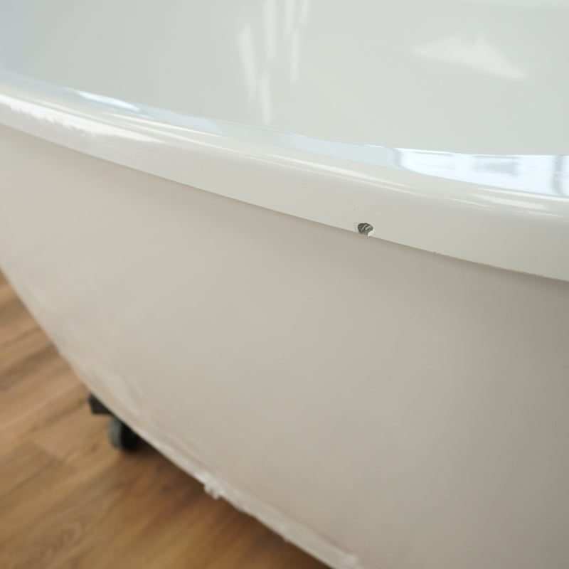 60-inch 2-Piece Acrylic Oval Freestanding Bathtub in White