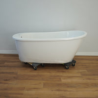 60-inch 2-Piece Acrylic Oval Freestanding Bathtub in White