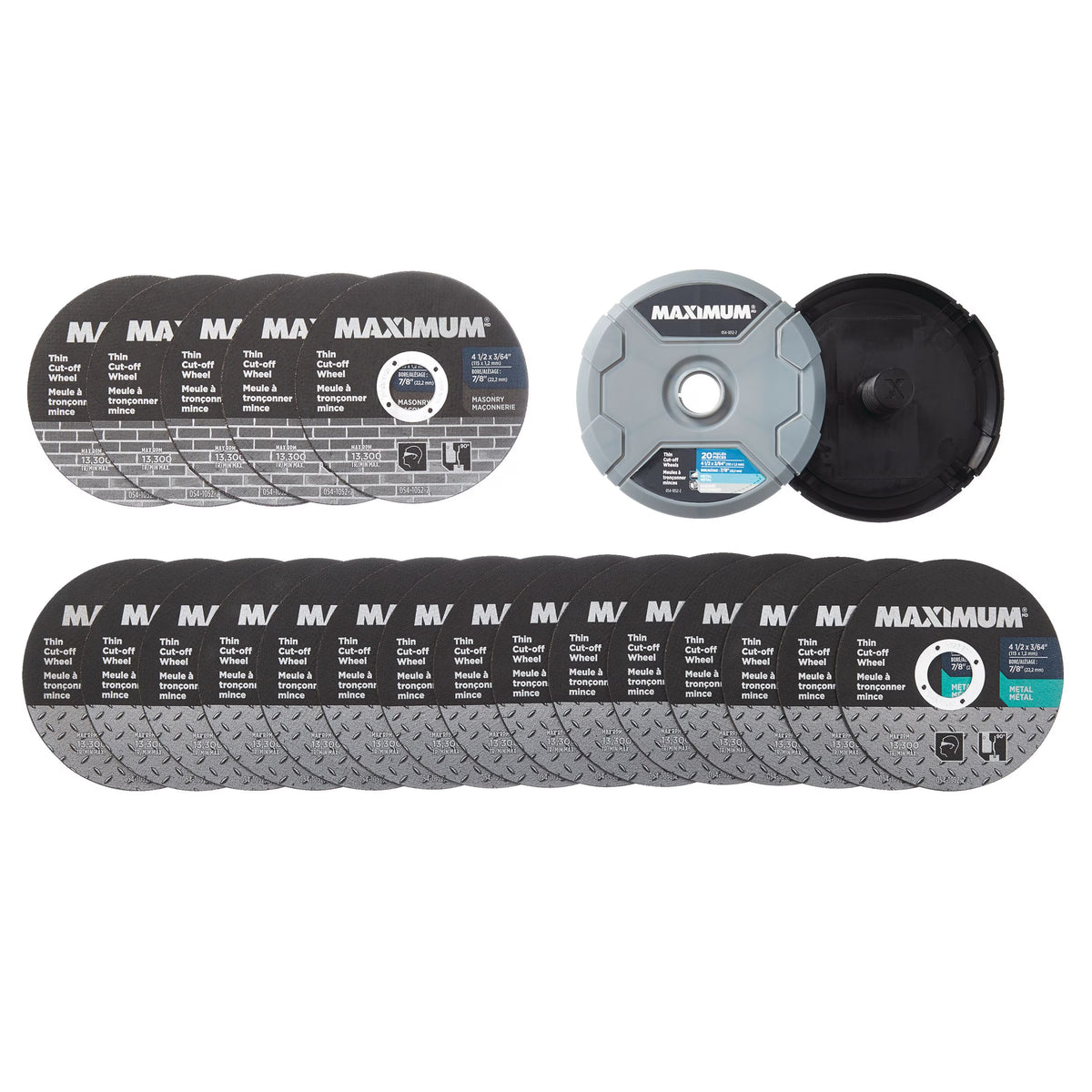 MAXIMUM Thin Cut-Off Wheels For Metal, Masonry, 4-1/2-in, 20-pc