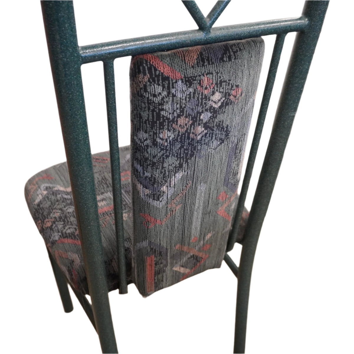 18-inch Metal Frame Upholstered Dining Chair in Dark Green