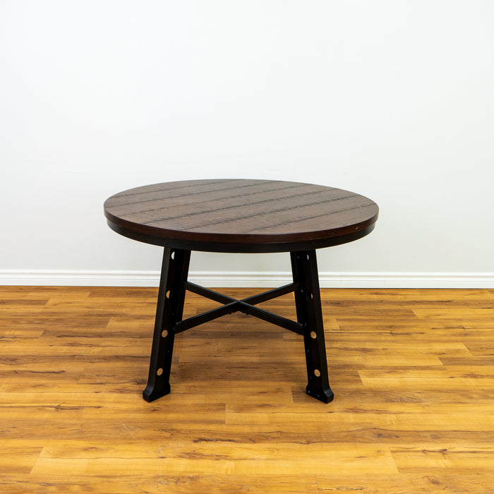 Industrial Wooden Circular Dining Table