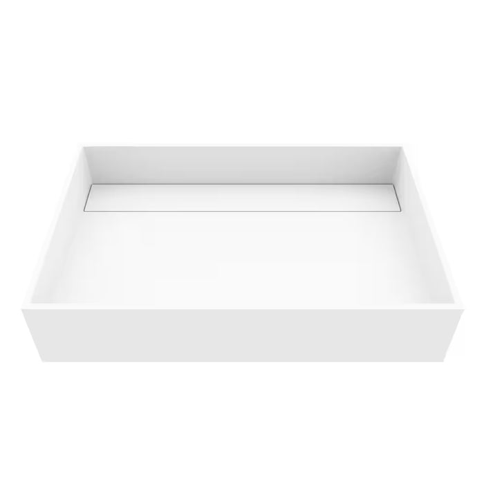 Montauk 23-inch W Stone Rectangular Bathroom Sink in White