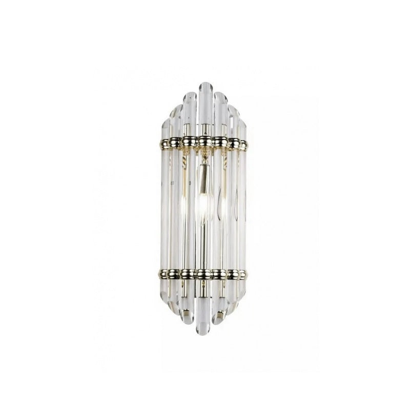 Canada 1-Light Crystal Wall Sconce in Shiny Nickel