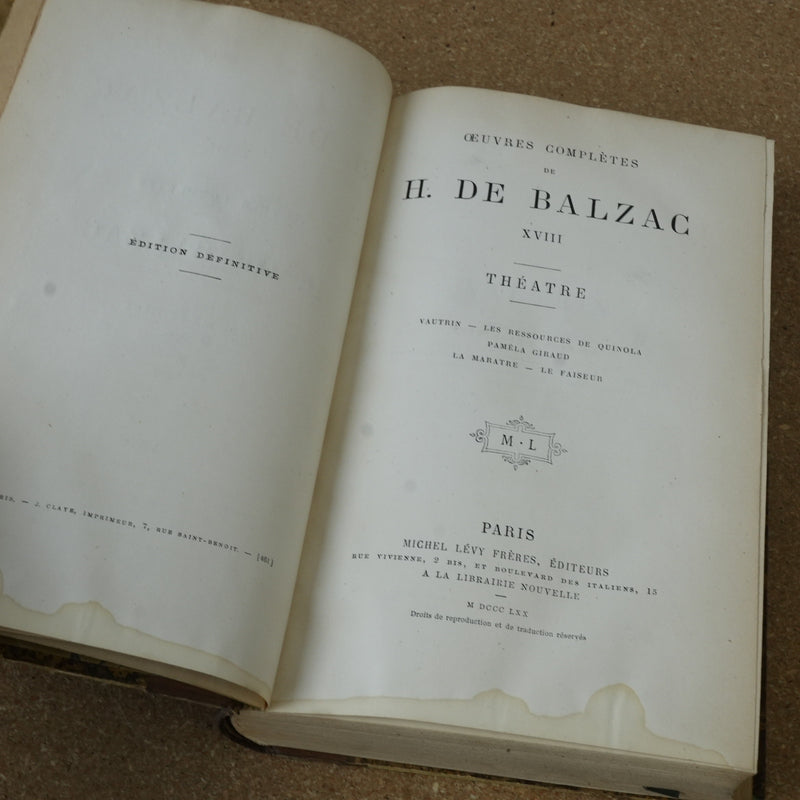 Oeuvres Completes de H. De Balzac (Volume 18) 1870